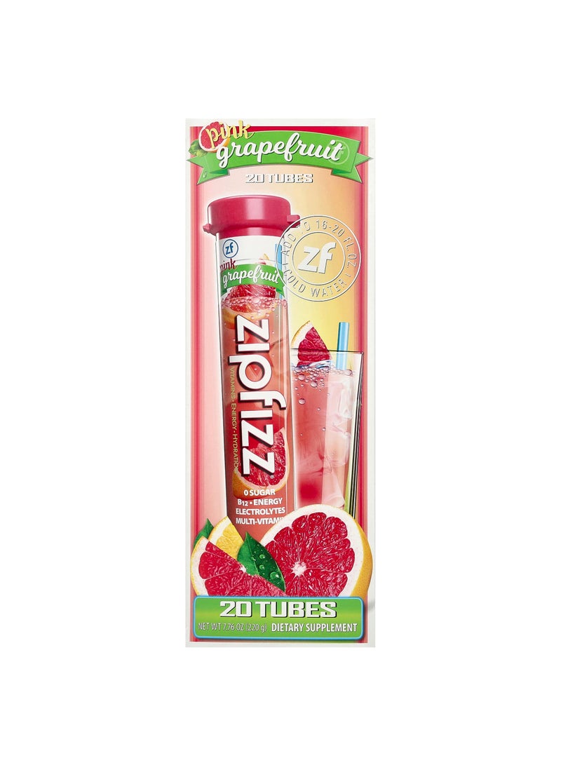 Energy Drink Mix, Pink Grapefruit, 20 Tubes, 0.39 oz (11 g) Each